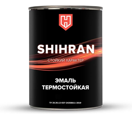 Эмаль термостойкая SHIHRAN красная, ral 3020, до +400°С, 0.8кг 00000005557