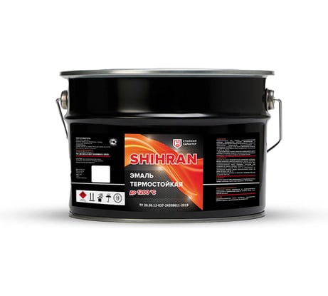 Эмаль термостойкая SHIHRAN серебристо-серая, до +700°С, 10кг 00000007575