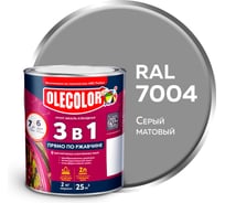 Грунт-эмаль по ржавчине Olecolor серый 7004, матовый, 2 кг 4300015933