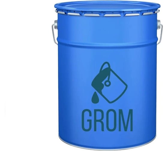 Краска промышленная для бетонного пола GROM ЭП-1, эпоксидно-акриловая, износоустойчивая, однокомпонентная, красная, 10 кг 56345