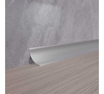 Плинтус алюминиевый РУССКИЙ ПРОФИЛЬ 17 мм, 2.5м, анодированый, серебро матовый 4680427152665