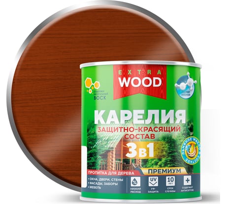 Защитно-красящий состав 3в1 Farbitex для древесины, груша, Карелия 0.75 л WOOD 4300016702