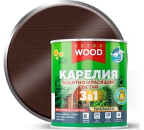Защитно-красящий состав 3в1 Farbitex для древесины орех Карелия, 0.75 л,  WOOD E 4300016710