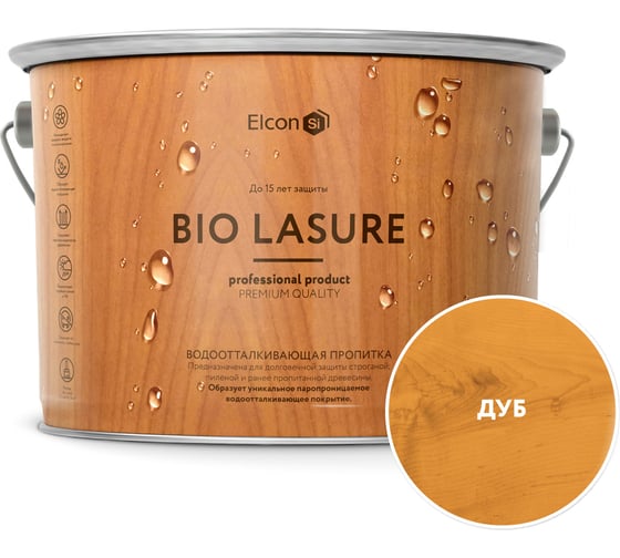 Пропитка для дерева для наружных и внутренних работ Elcon Bio Lasure дуб 2 л 00-00461953
