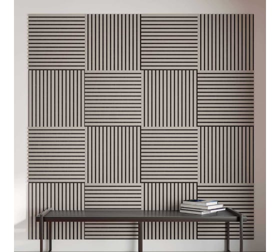 Панель стеновая акустическая STELLA Comfort De Luxe Sandgrau 600x600x9 (уп.1шт.) ЦБ-00016385