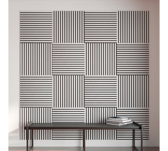 Панель стеновая акустическая STELLA МДФ Comfort Standart Белый 600x600x9 (1шт.упак.) ЦБ-00015503