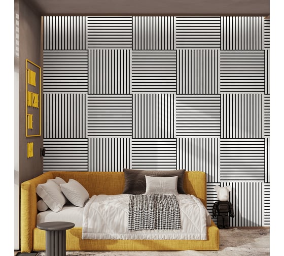 Панель стеновая акустическая STELLA МДФ Comfort Standart Белый 600x600x9 (1шт.упак.) ЦБ-00015503
