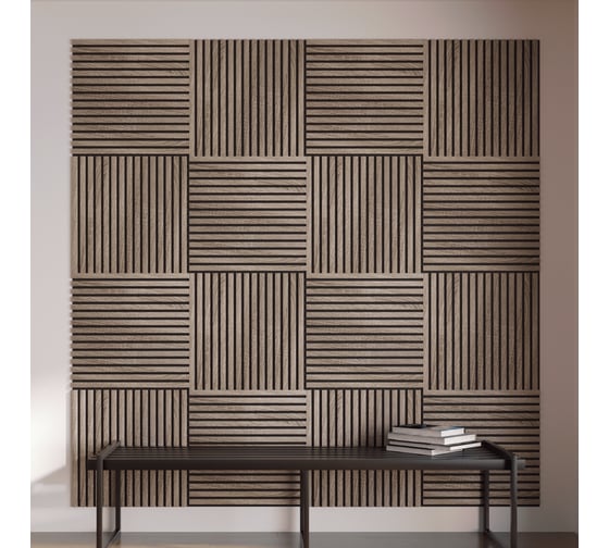 Панель стеновая акустическая STELLA МДФ Comfort Standart Дуб Винтаж 600x600x9 (1шт.упак.) ЦБ-00015501