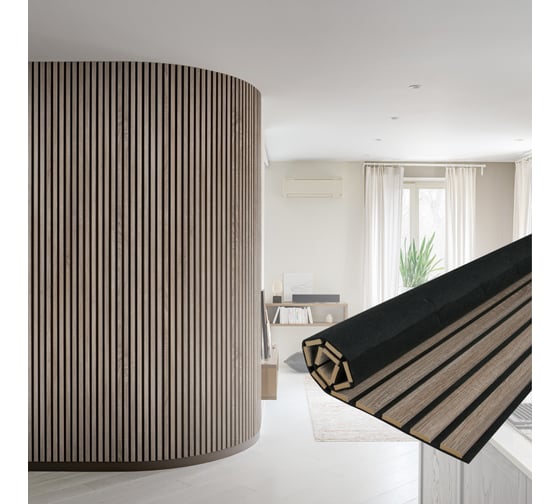 Панель стеновая акустическая STELLA МДФ Comfort Standart Дуб Винтаж 2780x600x9 (уп.1шт.) ЦБ-00015497