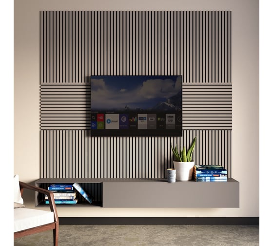Панель стеновая акустическая STELLA Trend De Luxe Sandgrau 900x600x21 мм, упак. 1шт ЦБ-00016389