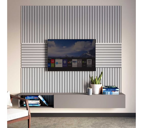 Панель стеновая акустическая STELLA МДФ Trend Standart Белый 900x600x21 мм, уп.1шт ЦБ-00015432