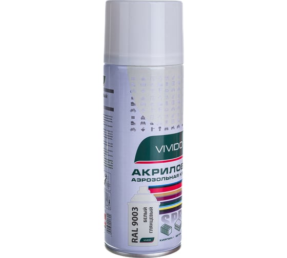 Аэрозольная краска Veslee белый глянцевый RAL 9003 V9003