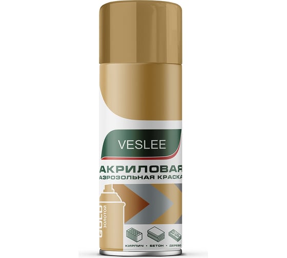 Акриловая аэрозольная краска Veslee золотой, металлик VIGL