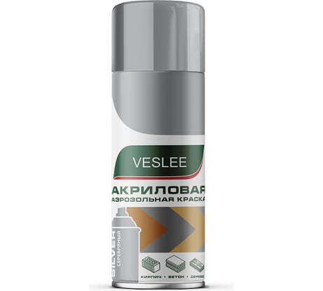 Акриловая аэрозольная краска Veslee серебряный, металлик VISL