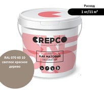 Матовый влагостойкий лак ITALICA (CREPCO) цвета Светлое Красное Дерево/Light Mahogany, для декоративной штукатурки и деревянных поверхностей, для любых помещений снаружи и внутри 792-0706010