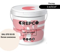 Матовый влагостойкий лак ITALICA (CREPCO) цвета Белая Анемона/Anemone White, для декоративной штукатурки и деревянных поверхностей, для любых помещений снаружи и внутри 793-0709305