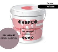 Матовый влагостойкий лак ITALICA (CREPCO) цвета Мальва Майолика/Majolica Mauve, для декоративной штукатурки и деревянных поверхностей, для любых помещений снаружи и внутри 794-3606010