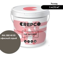 Матовый влагостойкий лак ITALICA (CREPCO) цвета Офисный Серый/Office Grey, для декоративной штукатурки и деревянных поверхностей, для любых помещений снаружи и внутри 794-0804005