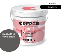 Матовый влагостойкий лак ITALICA (CREPCO) цвета Темно-Серый/Dark Grey, для декоративной штукатурки и деревянных поверхностей, для любых помещений снаружи и внутри 792-0004000
