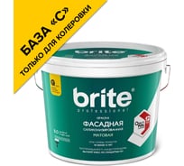 Фасадная силиконизированная краска BRITE PROFESSIONAL матовая база С (для колеровки), ведро 9 л О02233