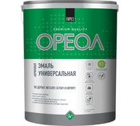 Эмаль акриловая матовая ОРЕОЛ белая, 5 кг 85904