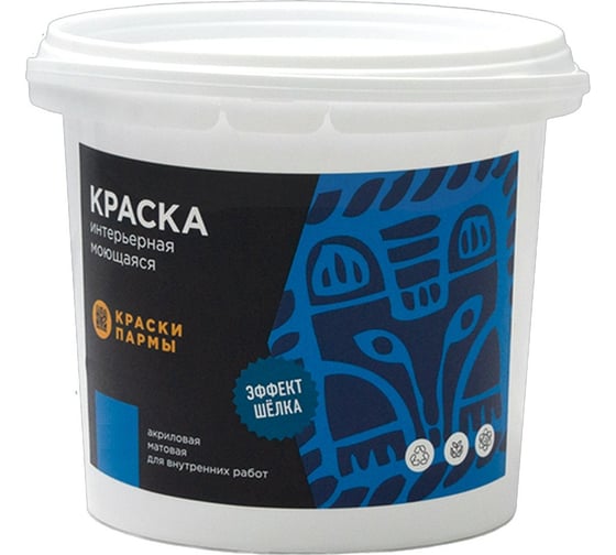 Интерьерная моющаяся краска Краски Пармы ВД-АК 1,5 кг ВДИНМ1500 1