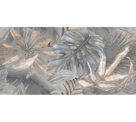 Керамогранит Delacora Bahamas Floristry Dark матовый граниль 1200x600x9.5, 1.44м2, 2 шт в упаковке, серый D120240G 1