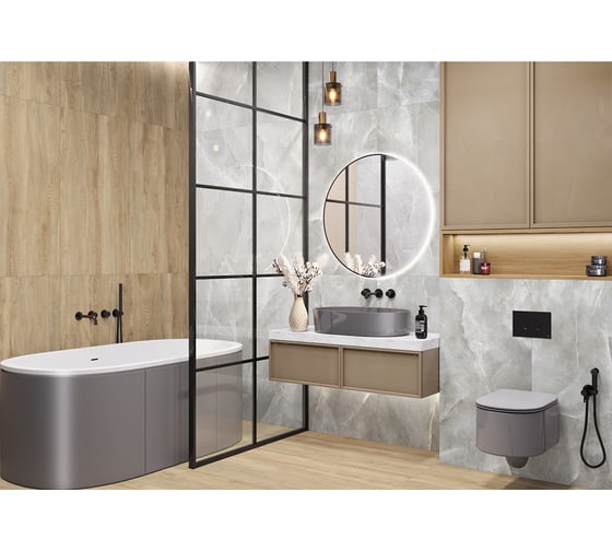 Керамогранит Delacora Salt Gray лаппатированный карвинг, 1200x600x9.5, 1.44м2, 2 шт в упаковке, серый D120246L 1