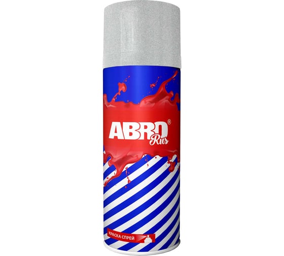 Краска-спрей ABRO  Rus № 100 серебряная, металлик, 473 мл, 1 шт. SPOM-100-R