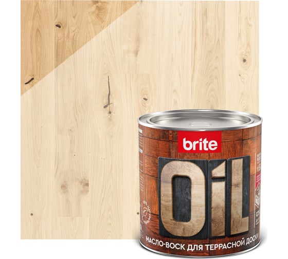 Масло-воск для террасной доски BRITE FLEXX белое, банка 0.75 л, 212473