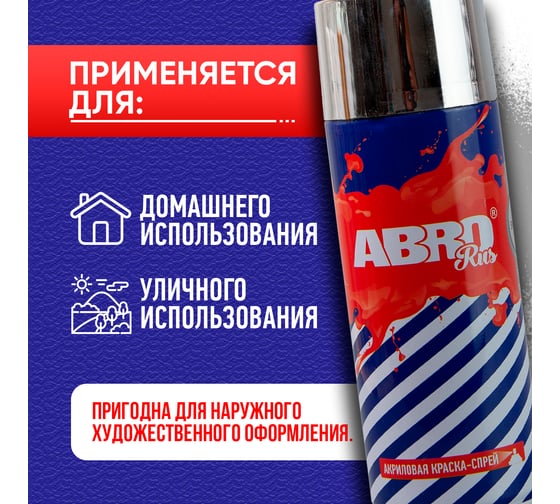 Краска-спрей ABRO Rus хром 473 мл SPOC-1009-R