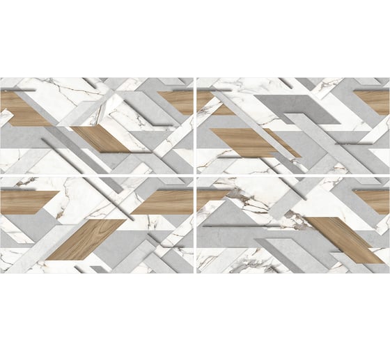 Керамогранит Delacora Loftstyle матовый карвинг 1200x600x9.5, 1.44м2, 2 шт в уп, многоцветный D120243M 1