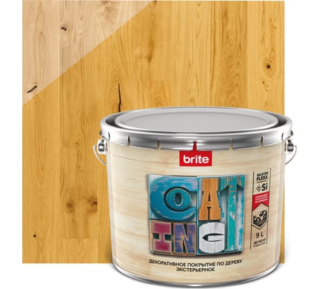 Декоративное покрытие по дереву BRITE FLEXX экстерьерное, орегон, ведро 9 л 212458