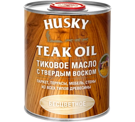 Тиковое масло с твердым воском HUSKY Бесцветное 0,9 л 34306