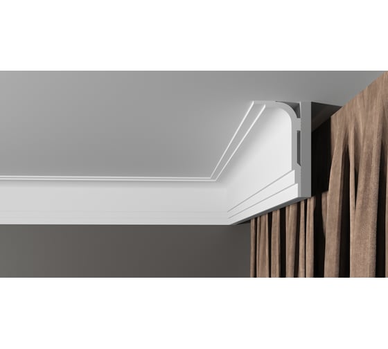 Потолочный карниз Decor-Dizayn ударопрочный влагостойкий под покраску 120Х60Х2000 мм DD516