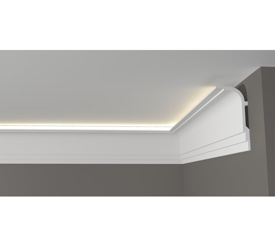 Потолочный карниз Decor-Dizayn ударопрочный влагостойкий под покраску 120Х60Х2000 мм DD516