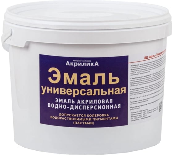 Эмаль ВД универсальная TyumTerm (фасовка 3л), пластиковое ведро 4657840570413 1