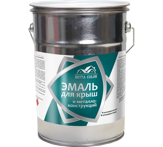 Эмаль для крыш Betta Color ПФ 115, красно-коричневая, 20кг 57096 1