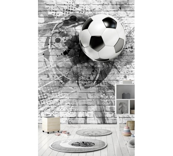 Фотообои Dekor Vinil Футбольный мяч на кирпичной стене 200х260 см 7657dv
