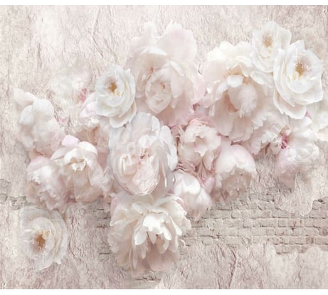 Фотообои Dekor Vinil Нежные пионы на кирпичной стене 300х260 см 7274_dv