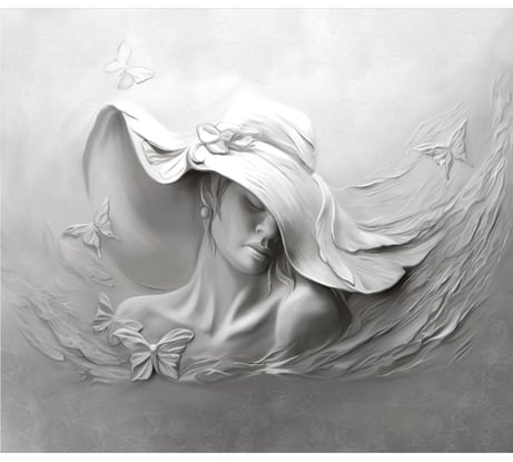 Фотообои Dekor Vinil Девушка в шляпе 3D 300х260 см 7802dv