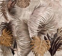 Фотообои Dekor Vinil Тропические листья в бежево-коричневых оттенках 300х260 см 7807dv