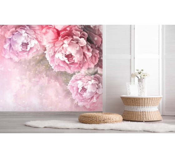 Фотообои Dekor Vinil Пионы на розовом фоне 300х260 см 5627dv