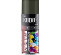 Аэрозольная краска в баллончике KUDO быстросохнущая акриловая универсальная глянцевая RAL 6014 хаки KU-A6014
