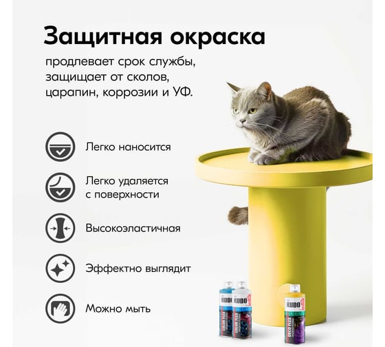Жидкая резина KUDO DECO FLEX флуоресцентная жёлтая KU-5323