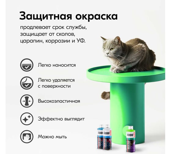 Жидкая резина KUDO DECO FLEX флуоресцентная зелёная KU-5321