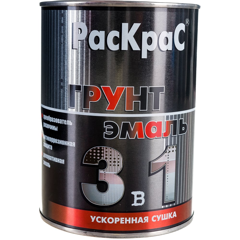 Грунт-эмаль РасКрас 3 в 1, синяя, банка 0,9 кг 4690417022380 - выгодная ...