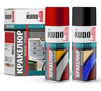 Кракелюр KUDO набор эмалей с эффектом трещин чёрный по красному KU-C102