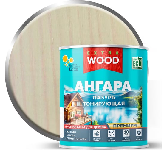 Лазурь акриловая для дерева тонирующая биозащитная Farbitex Ангара ясень, 0.9 л 4300016762 1