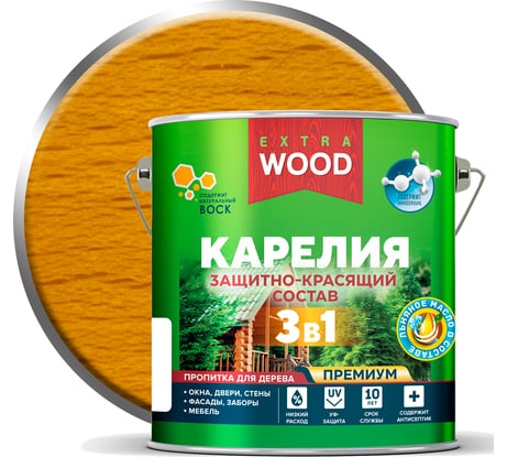 Защитно-красящий состав Farbitex 3в1 для древесины Карелия Сосна (2.7 л) WOOD E 4300016887
